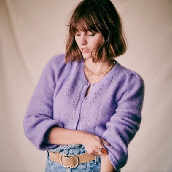 Sézane Egide Lilac Cardigan, fits like XXS (offers welcome) - Picture 2 of 6